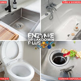 Enzyme Breakdown Plus - Liquid Enzyme Drain Cleaner, Septic & Grease Trap Cleaner