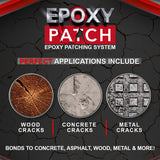Epoxy Concrete Patching System - 100% Solids, 3 Part Mortar Patching Repair Kit for Concrete, Metal, Wood & More