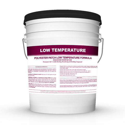Low Temperature Polyester Concrete Patching System - Cold Weather Polyester Mortar Mix, 100% Solids, 2 Part Mortar Patching Repair Kit for Concrete, Metal, Wood & More