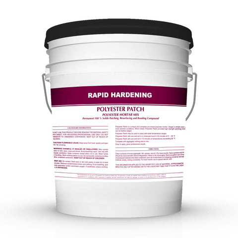 Polyester Concrete Patching System - Rapid Hardening Polyester Mortar Mix, 100% Solids, 2 Part Mortar Patching Repair Kit for Concrete, Metal, Wood & More