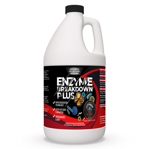 Enzyme Breakdown Plus - Liquid Enzyme Drain Cleaner, Septic & Grease Trap Cleaner