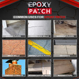 Epoxy Concrete Patching System - 100% Solids, 3 Part Mortar Patching Repair Kit for Concrete, Metal, Wood & More