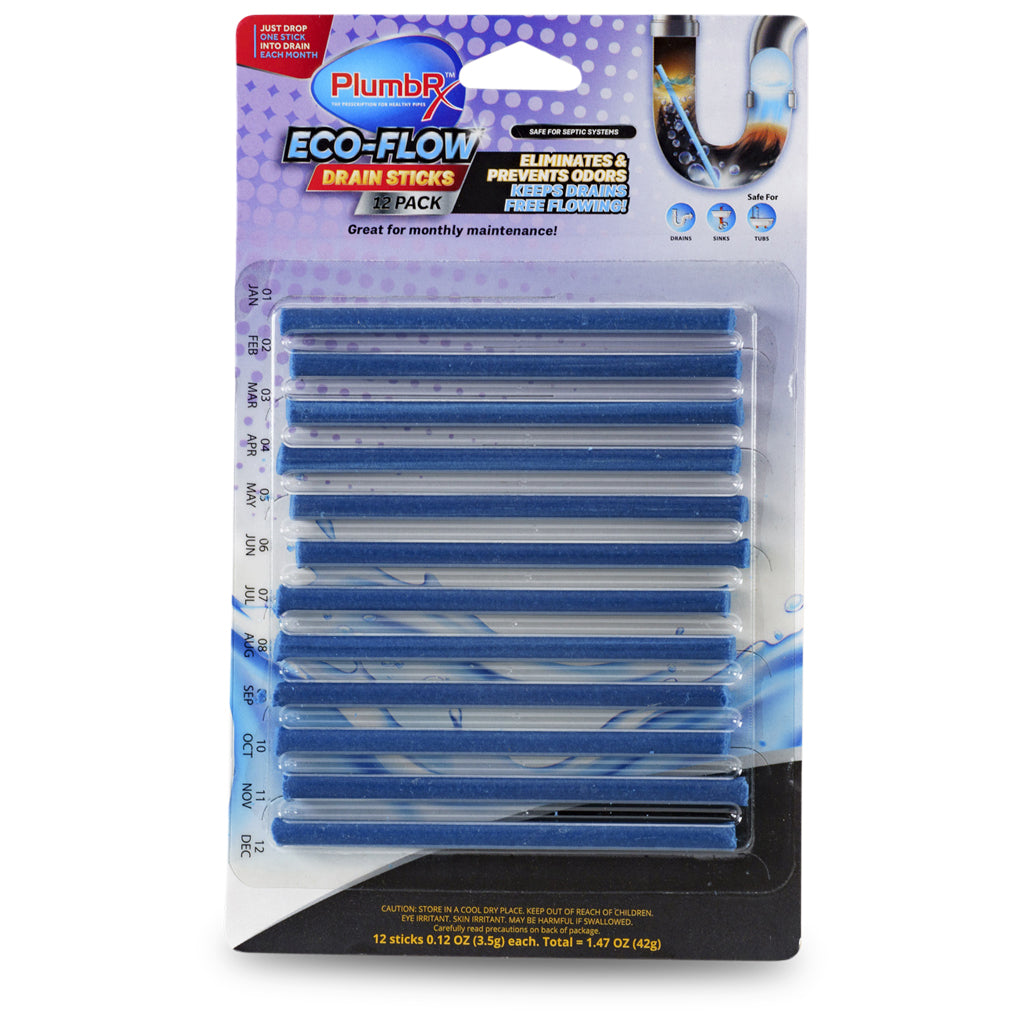 PlumbRx - Eco-flow Drain Sticks 1 Pack (12 Sticks)