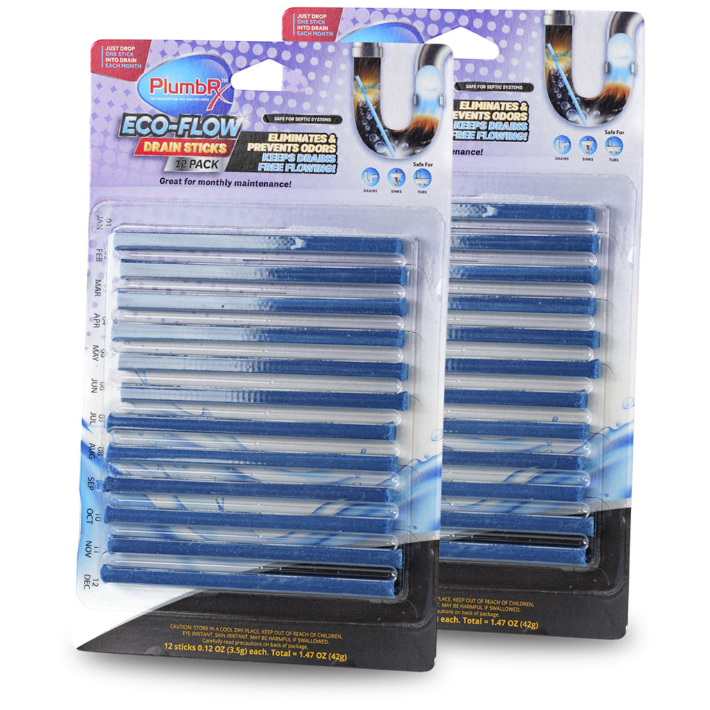 PlumbRx - Eco-flow Drain Sticks 2 Pack (24 Sticks)