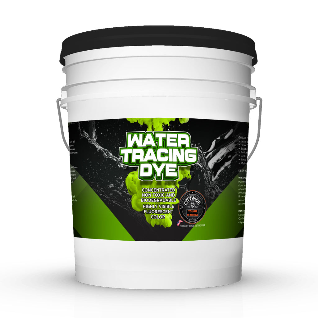 Water Tracing Dye - Leak Detection, Fluorescent Green 5 Gallon Pail